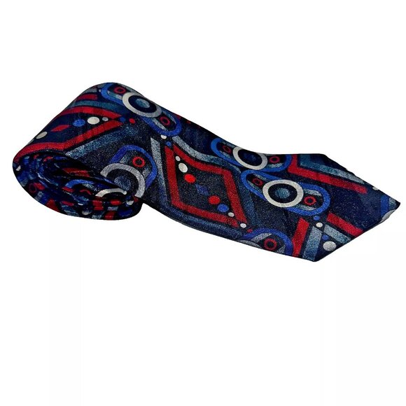 Botany 500 Classic Mens Necktie Multicolor Abstract Print Art-to-Wear Made USA - Picture 1 of 7